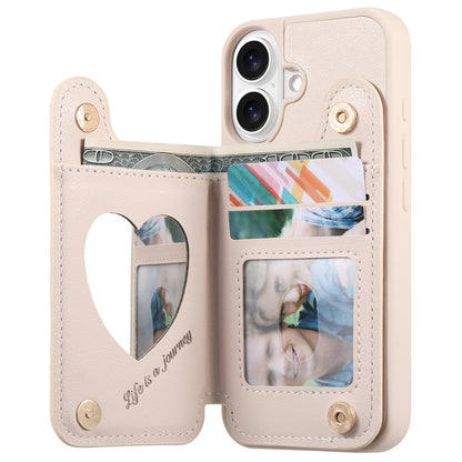 Luxury Flip Wallet with Mirrored Apple Phone Case