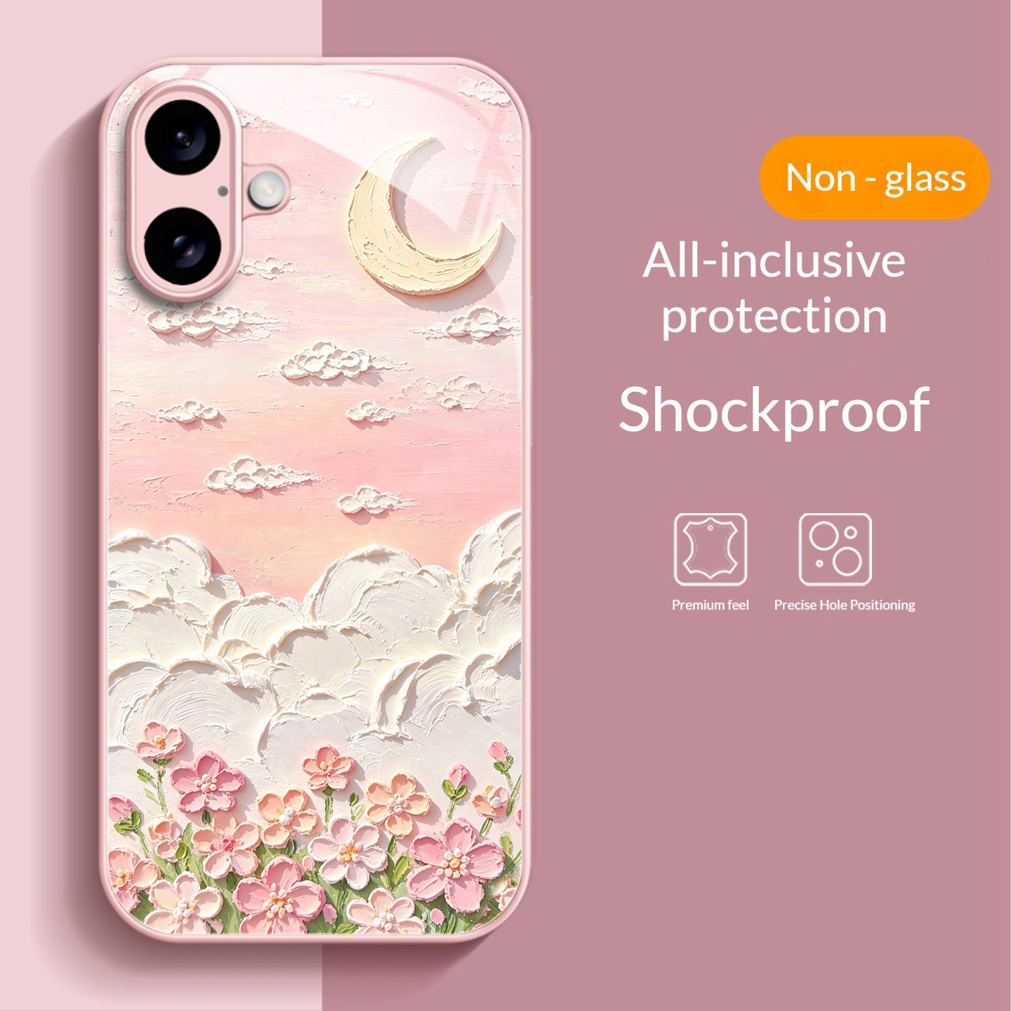 Cloud and Flower Cluster Acrylic Back Panel Apple Phone Case