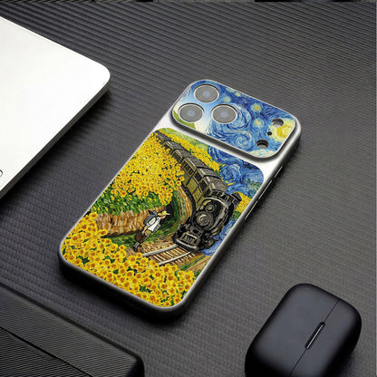 Van Gogh Sunflower Train Apple Phone Case