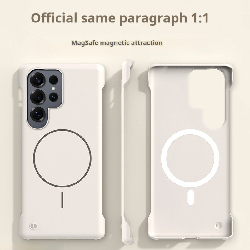 Thin circle magnetic skin-feel solid color frameless shell Samsung phone case