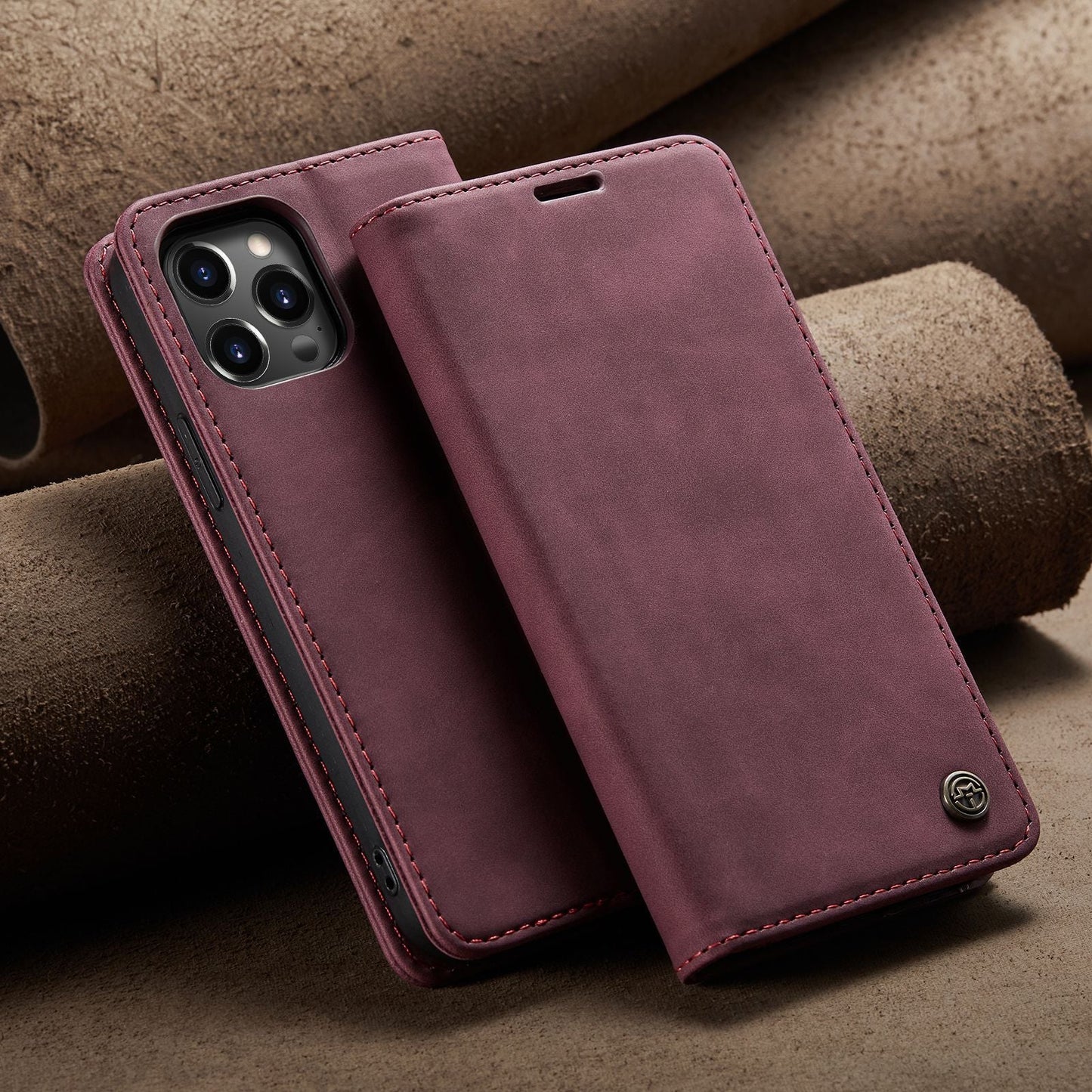 Luxury Leather Bracket Wallet Case For iPhone