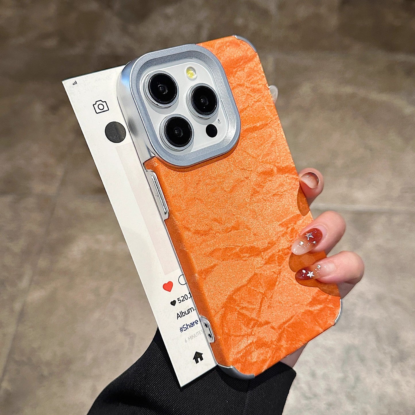 Electroplated solid color snow mountain pattern Apple mobile phone case