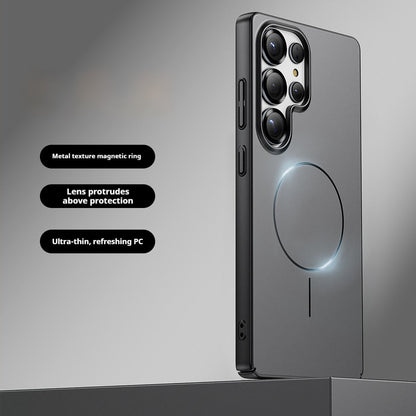 Matte Skin Feel PC Metal Paint Magnetic Samsung Phone Case