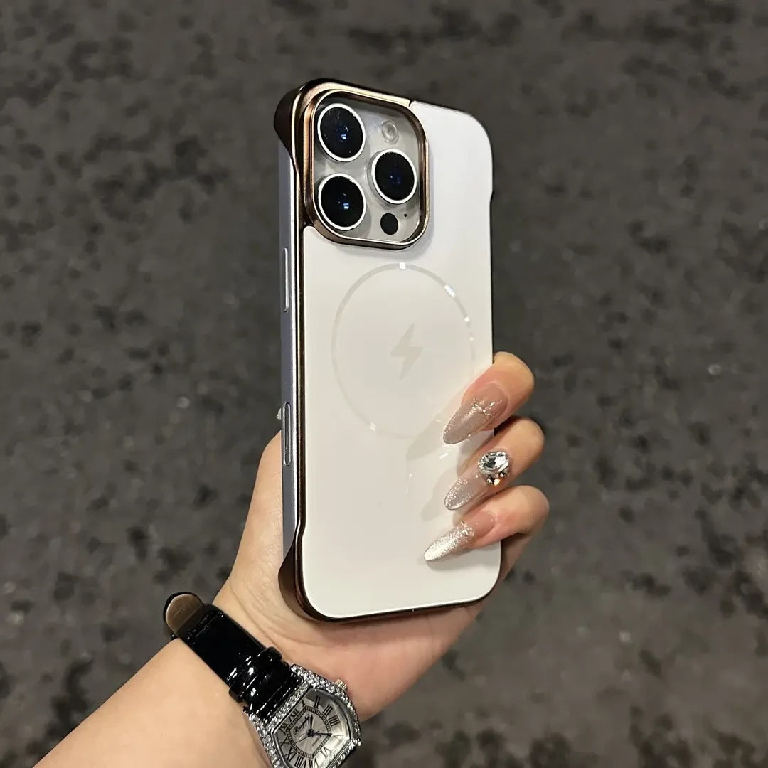 Lightning thin circle magnetic adsorption borderless Apple phone case