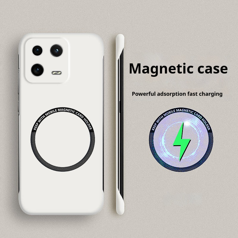 Solid color borderless magnetic Xiaomi mobile phone case