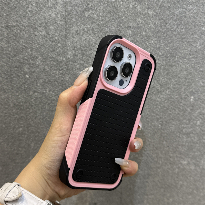 Anti-slip contrasting color four-corner anti-fall iPhone case