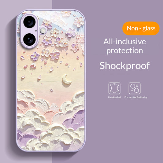 Cloud and Flower Cluster Acrylic Back Panel Apple Phone Case