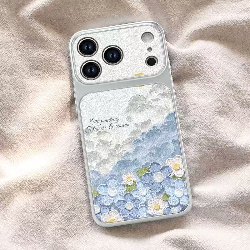 Oil painting flower lychee texture Apple phone case