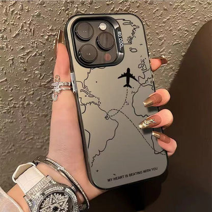 Flight map Apple phone case