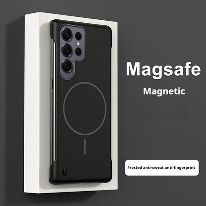 Thin circle magnetic skin-feel solid color frameless shell Samsung phone case