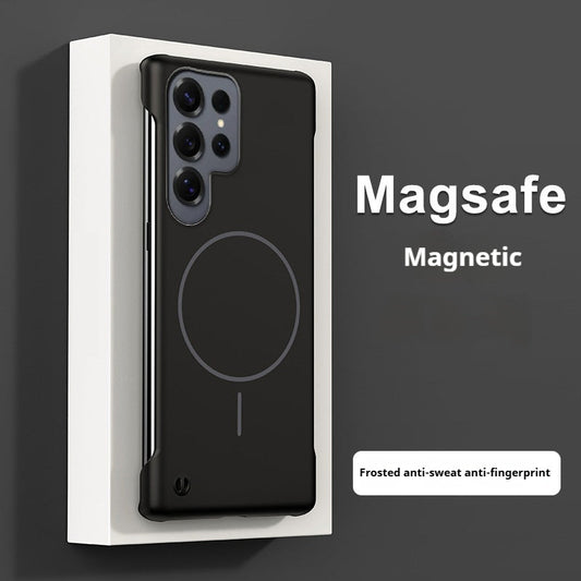 Thin circle magnetic skin-feel solid color frameless shell Samsung phone case