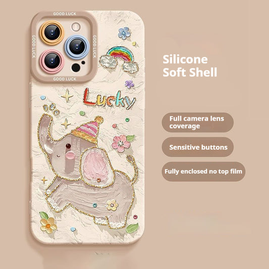 Creative oil painting animal Apple phone case