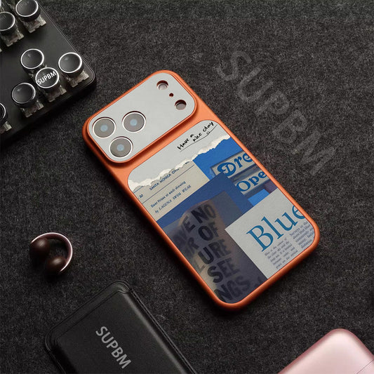 Creative Blue-Themed Letter-Style Frosted iPhone Case