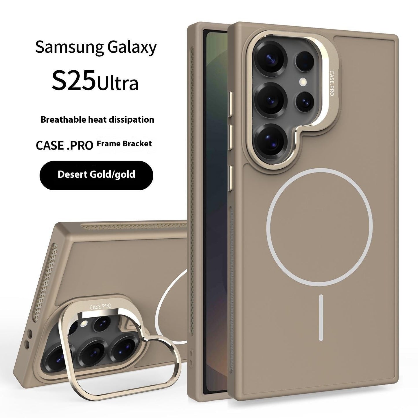 Thin circle magnetic lens holder Samsung mobile phone case