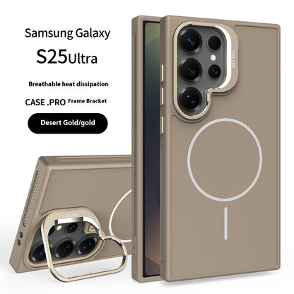 Thin circle magnetic lens holder Samsung mobile phone case