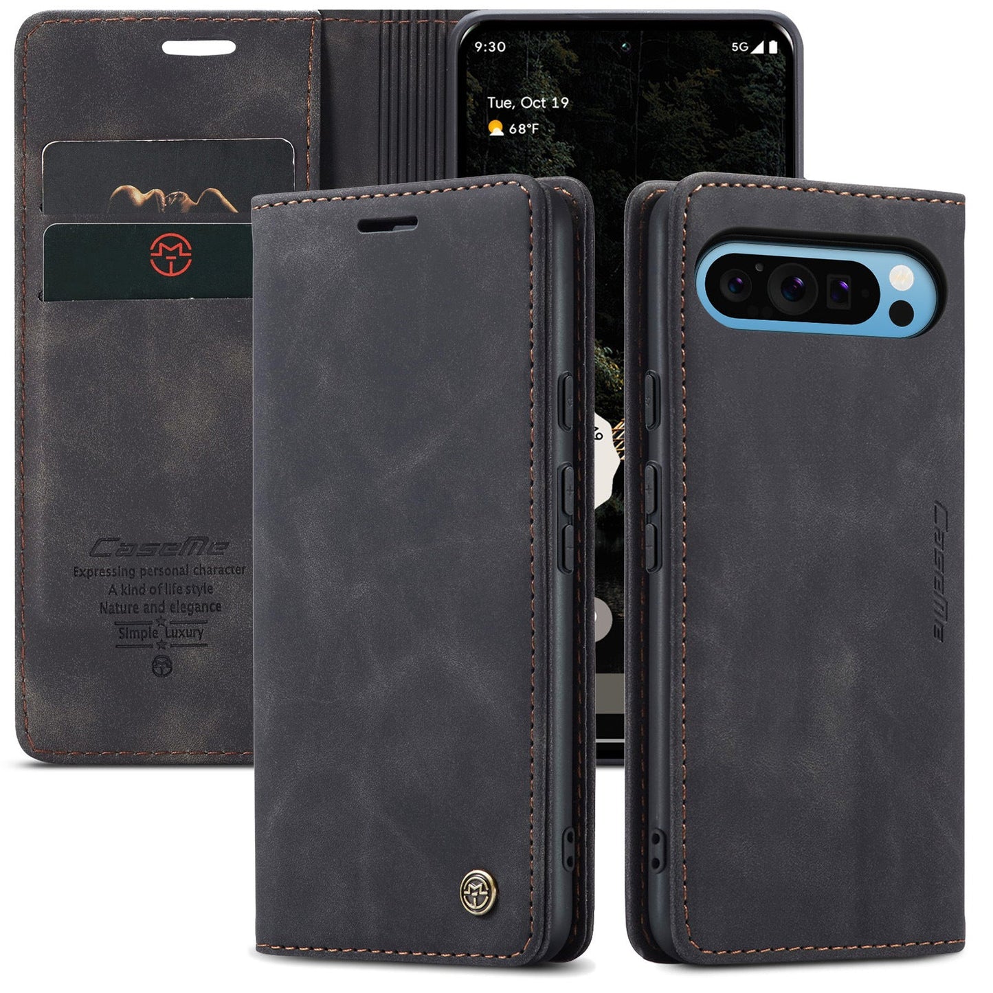 Leather flip cover card slot Google pixe phone case