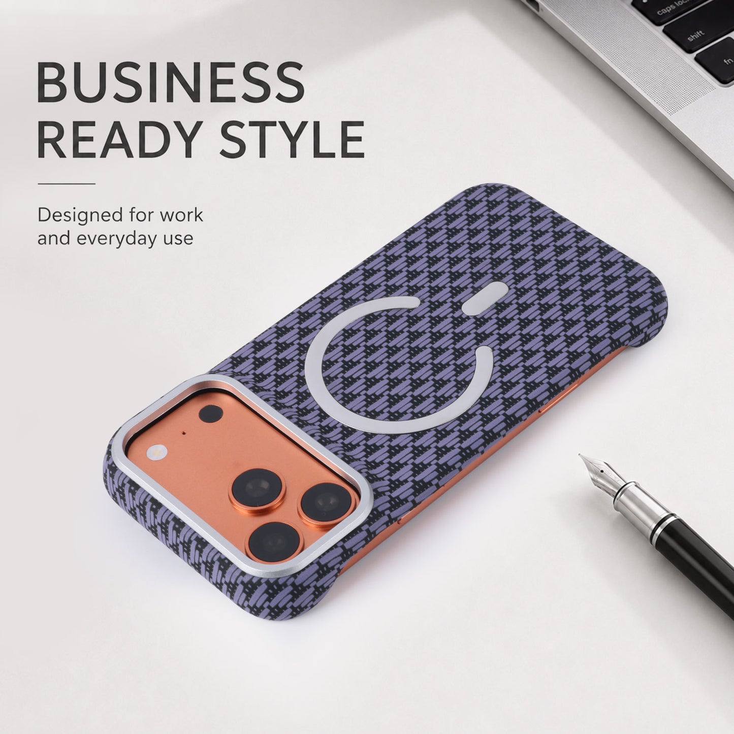 Stylish Borderless Leather iPhone Case with Triangular Pattern