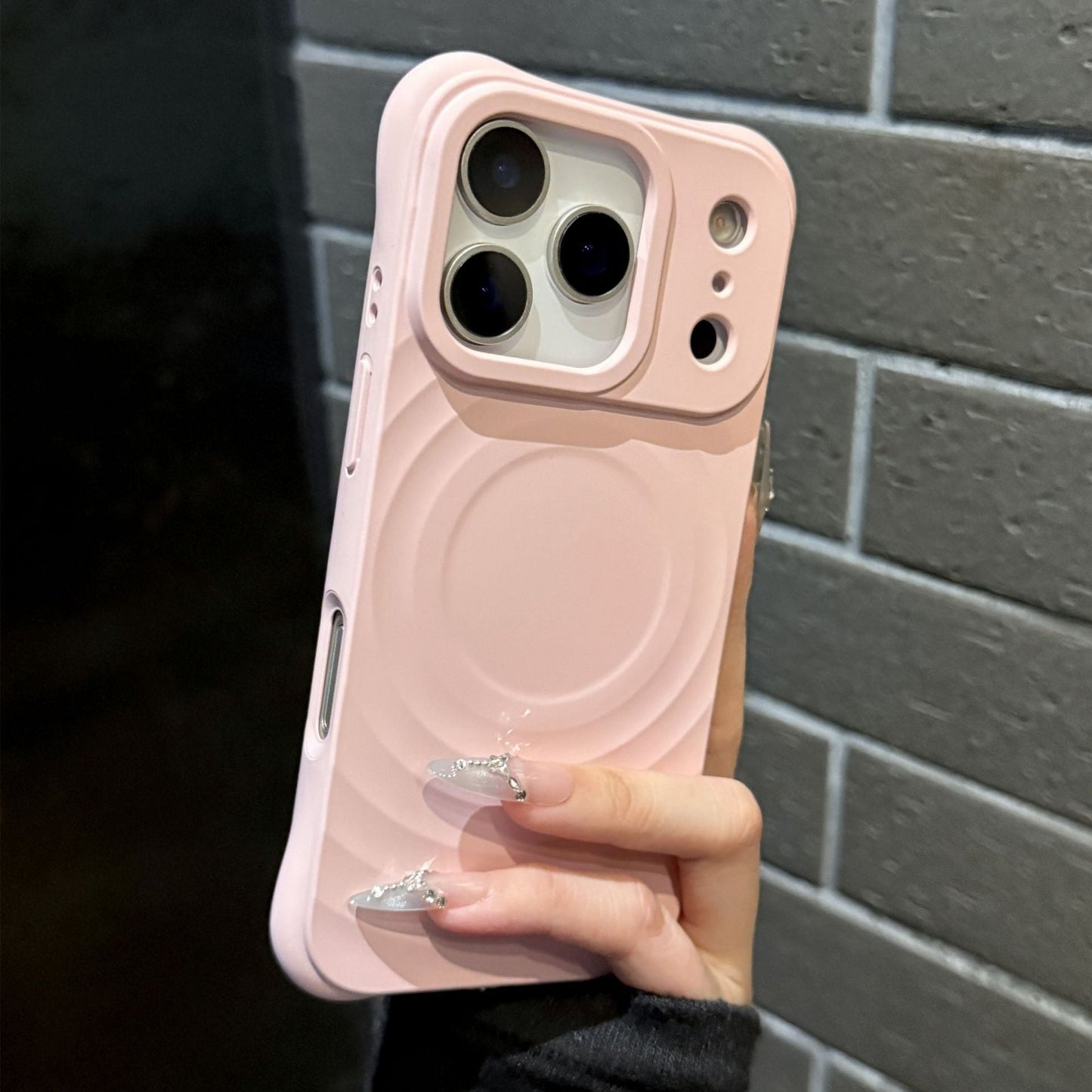 Wave-shaped magnetic minimalist silicone iPhone case