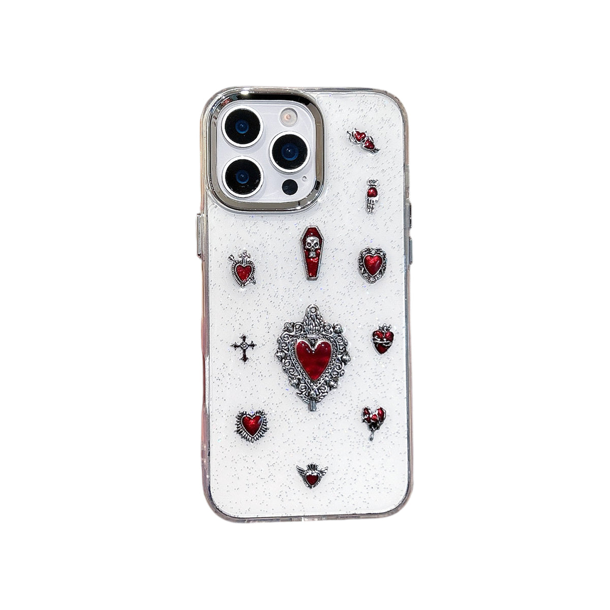 3D Dark Red Heart iPhone Case