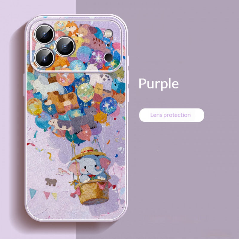 Lambskin Elephant Hot Air Balloon iPhone Case