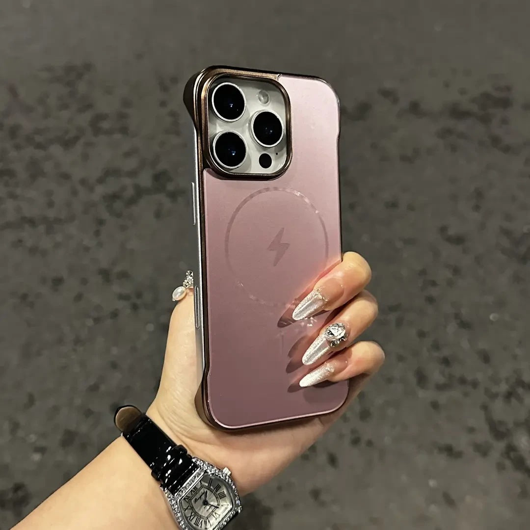 Lightning thin circle magnetic adsorption borderless Apple phone case