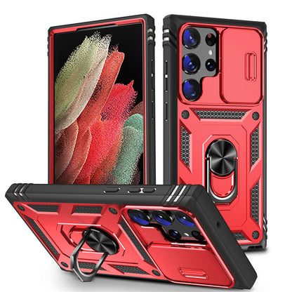 Window sliding magnetic Samsung mobile phone case