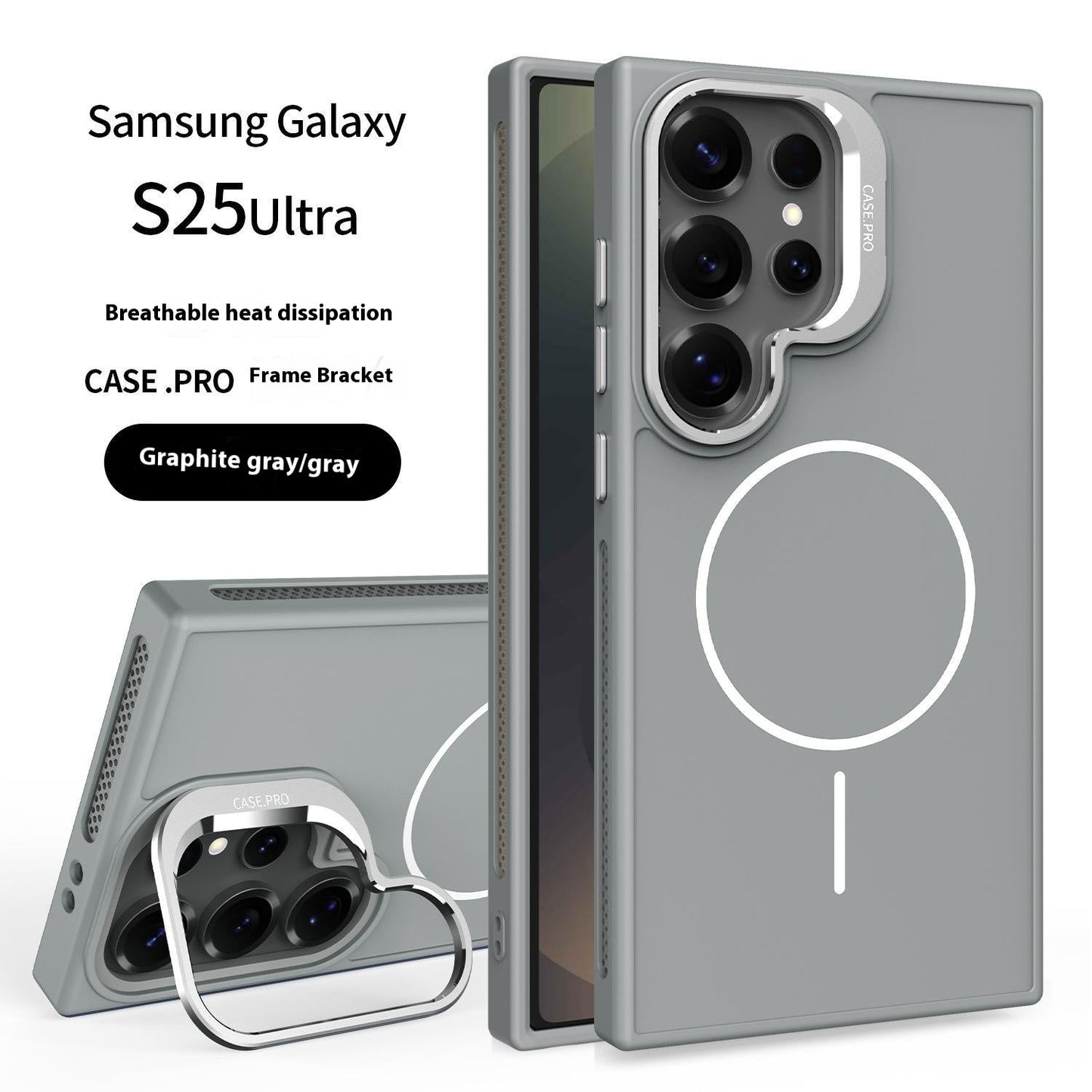 Thin circle magnetic lens holder Samsung mobile phone case