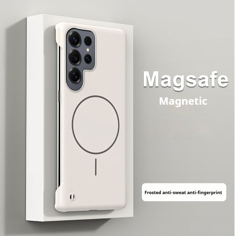 Thin circle magnetic skin-feel solid color frameless shell Samsung phone case