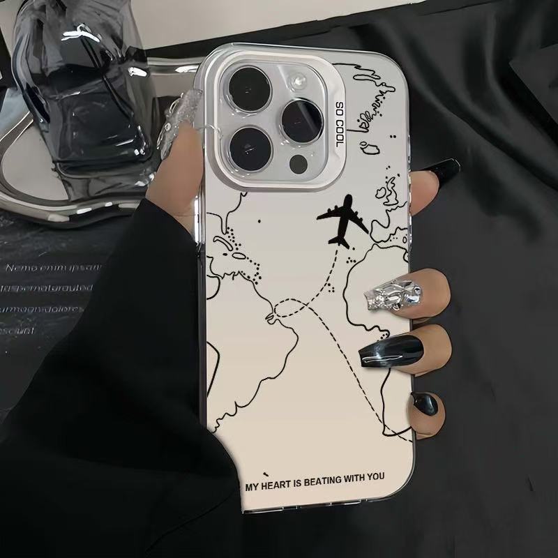 Flight map Apple phone case