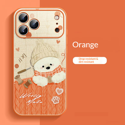 Lambskin wool hat puppy Apple phone case