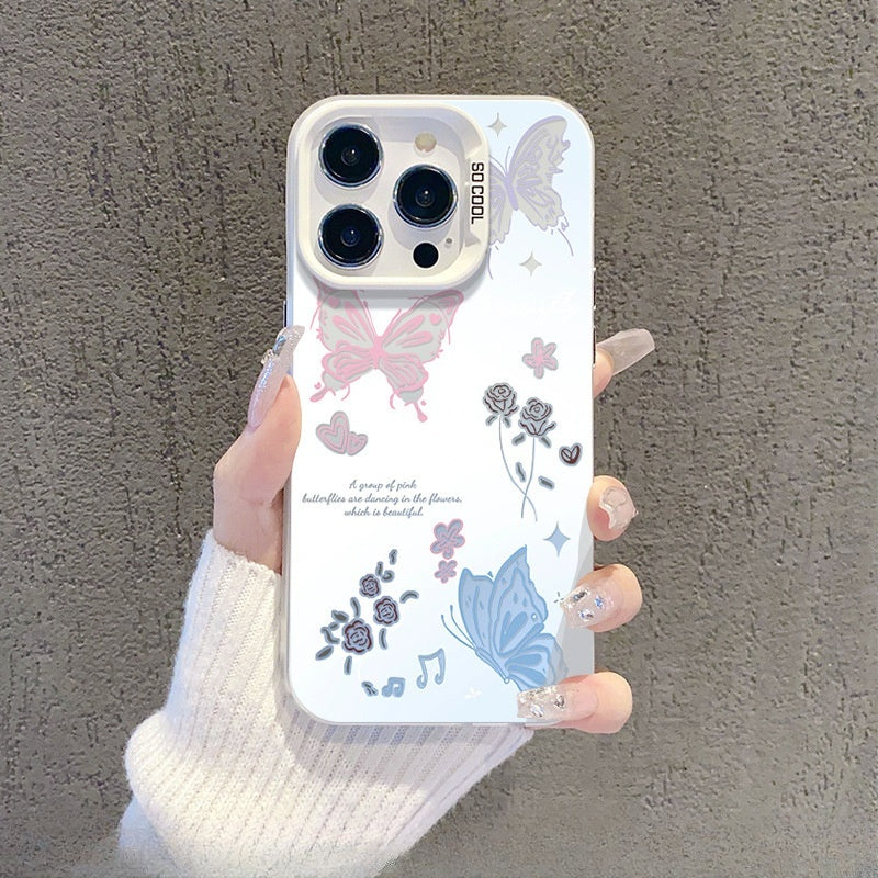 Frosted Hollow Butterfly Apple Phone Case