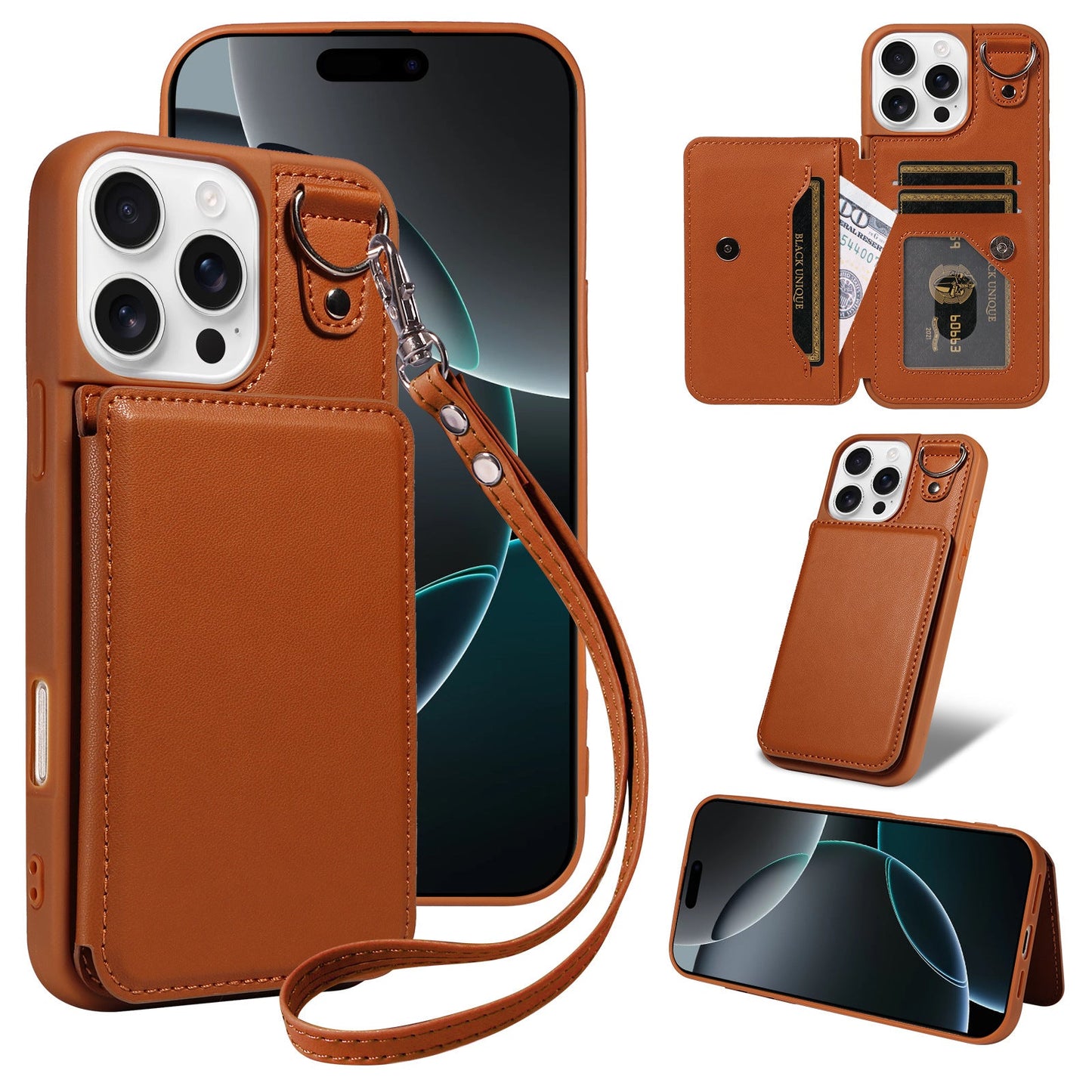 Bracelet Flip Card Holder Apple Phone Case