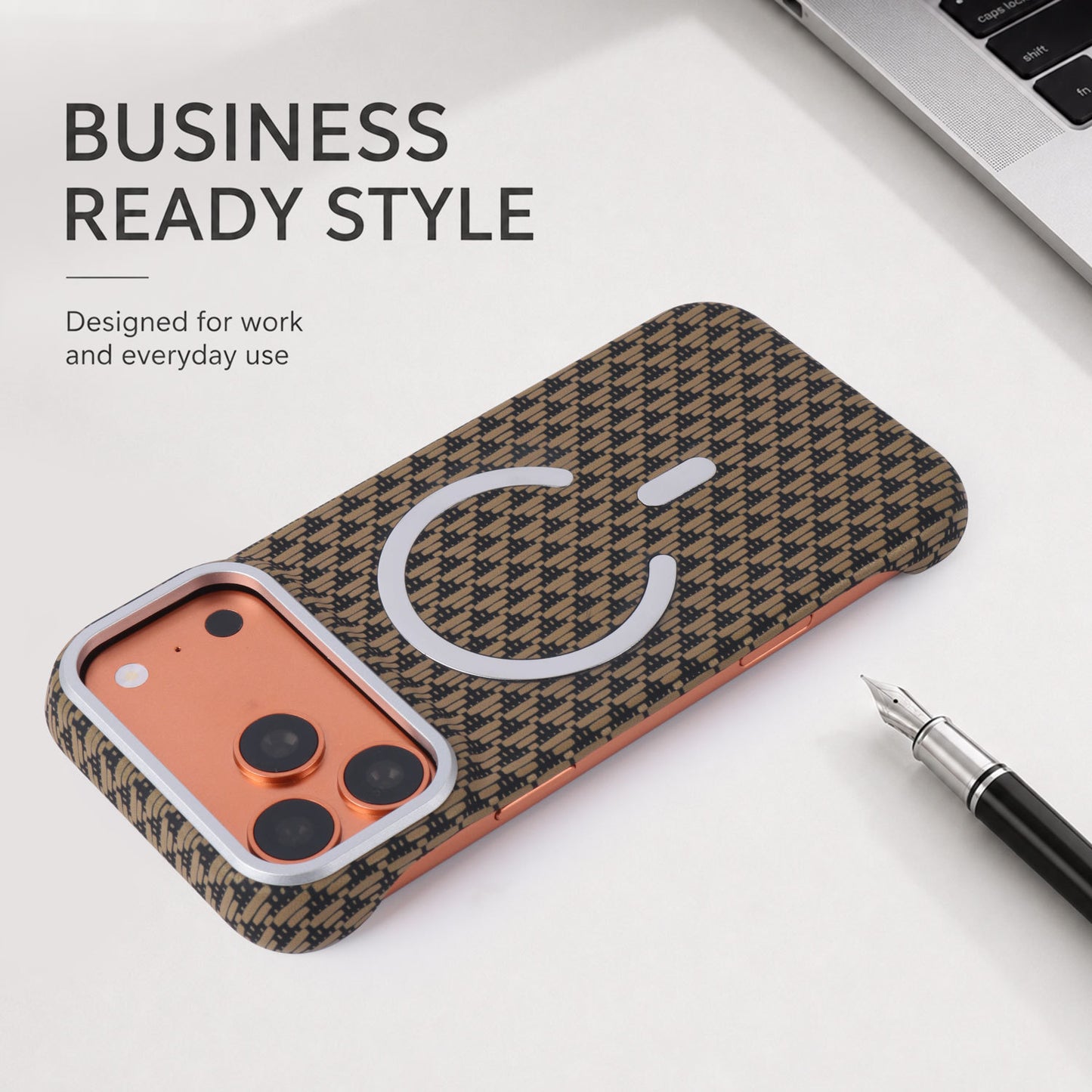 Stylish Borderless Leather iPhone Case with Triangular Pattern