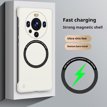 Skin-feeling magnetic solid color borderless Huawei phone case