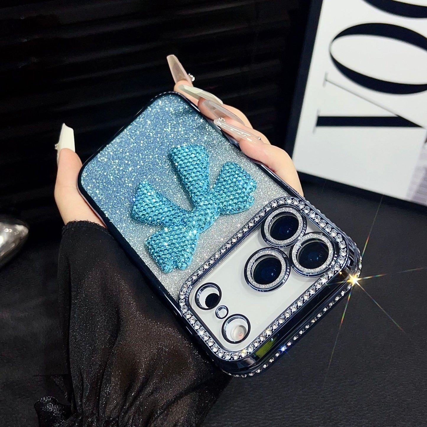 Electroplated 3D bow Apple phone case