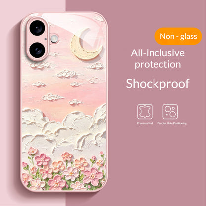 Cloud and Flower Cluster Acrylic Back Panel Apple Phone Case