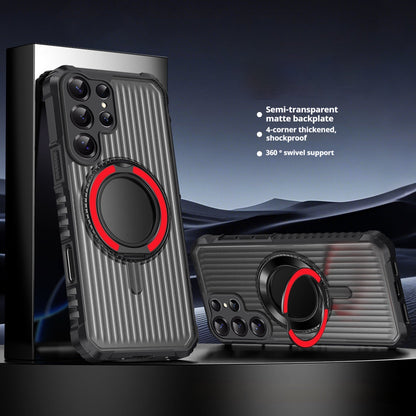 Skin-feel 360-degree rotating magnetic stand for Samsung mobile phone case