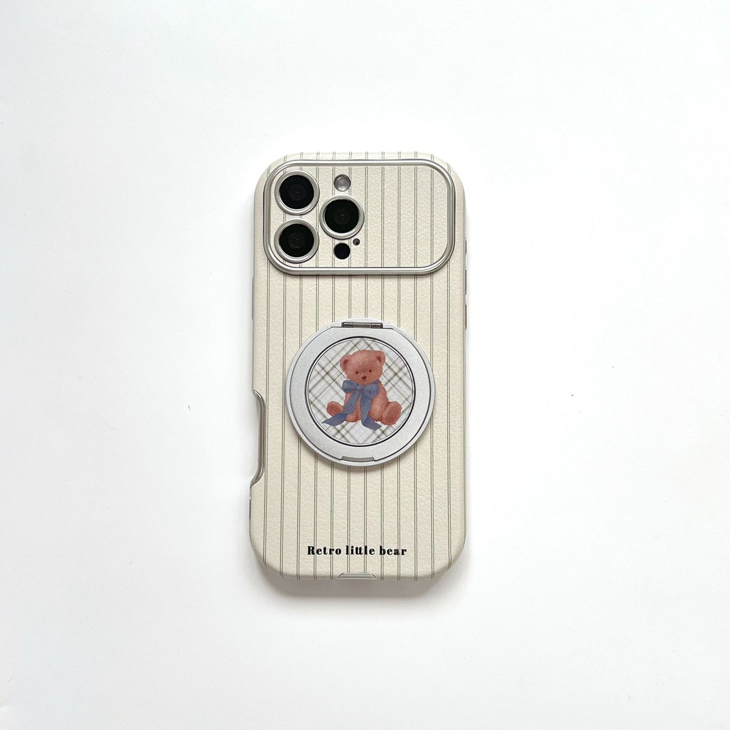 Bow-shaped bear rotating stand Apple phone case