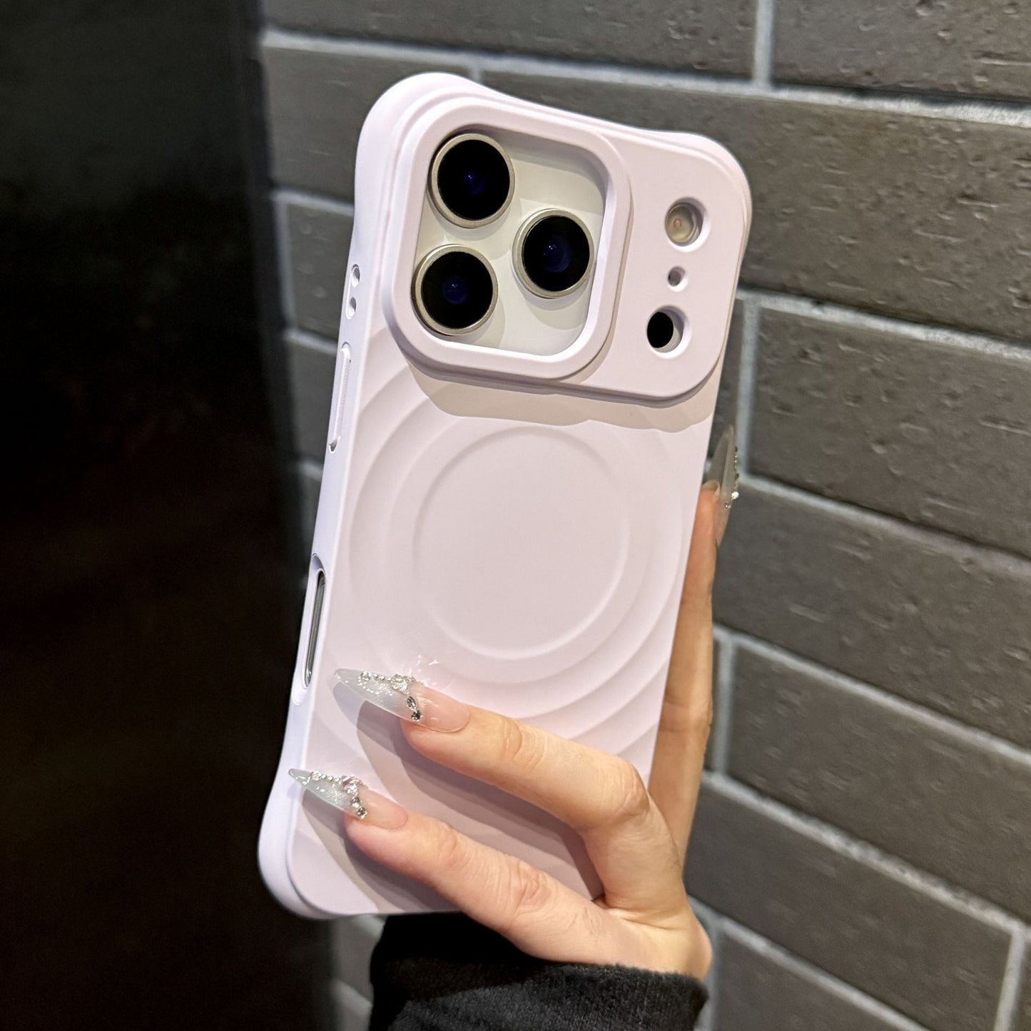 Wave-shaped magnetic minimalist silicone iPhone case