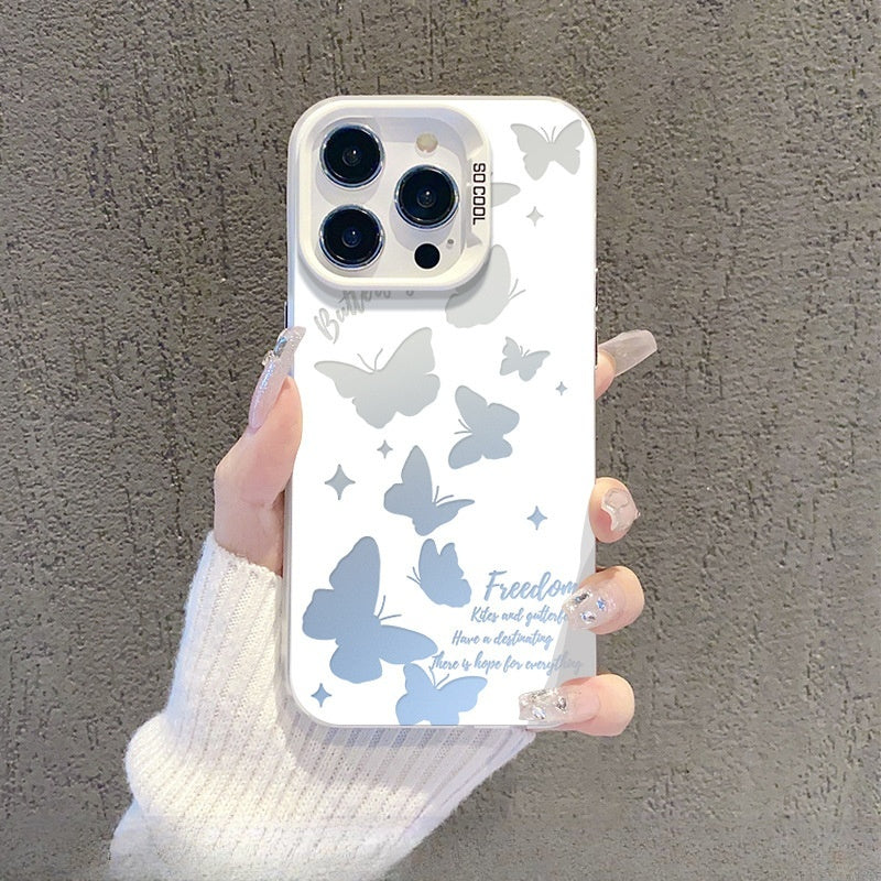 Frosted Hollow Butterfly Apple Phone Case