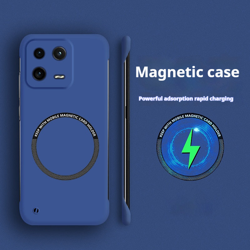 Solid color borderless magnetic Xiaomi mobile phone case