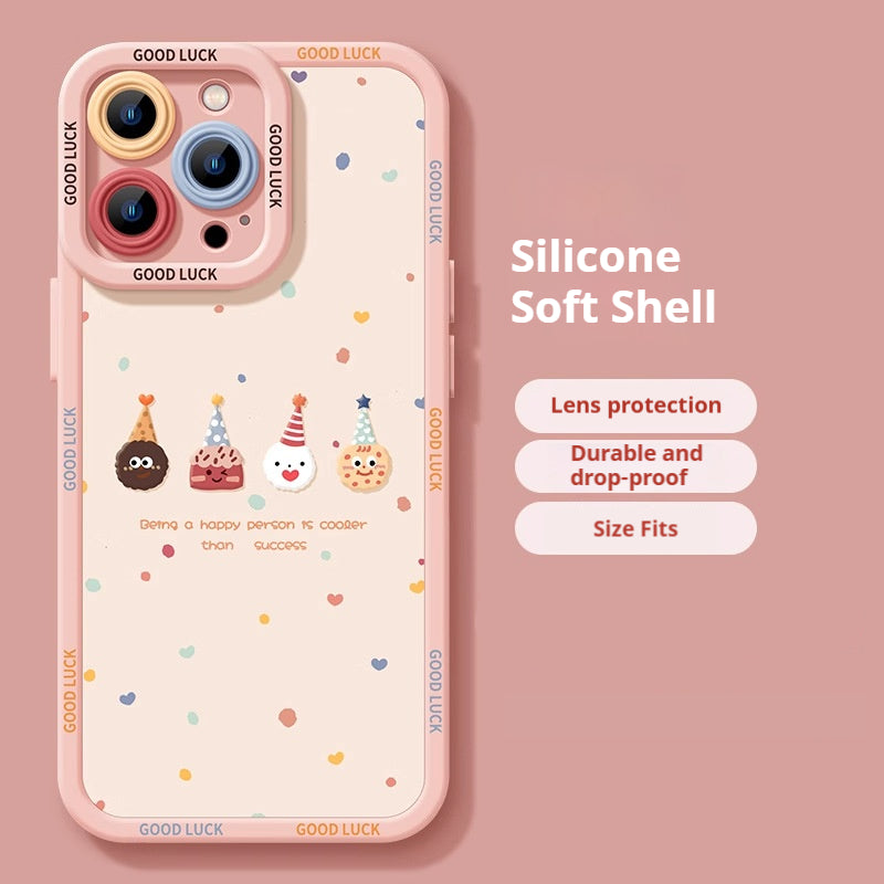 Cute donut silicone Apple phone case