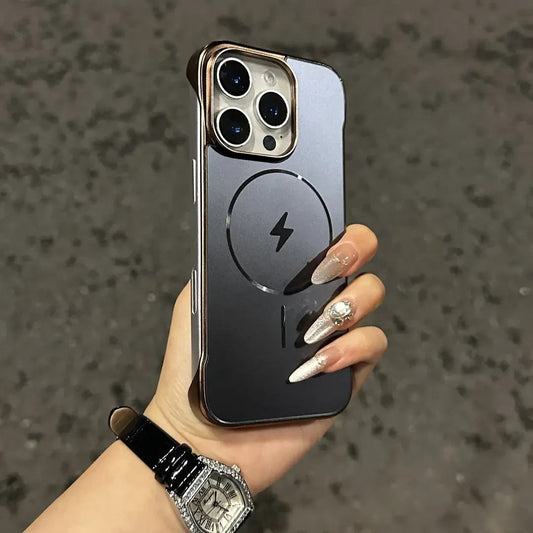 Lightning thin circle magnetic adsorption borderless Apple phone case