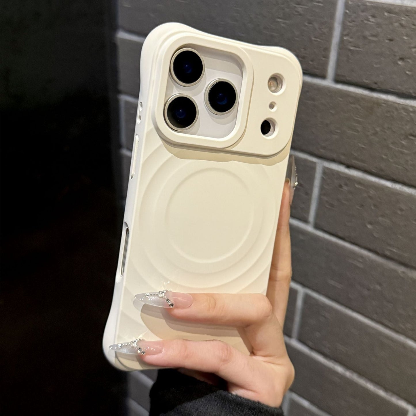 Wave-shaped magnetic minimalist silicone iPhone case