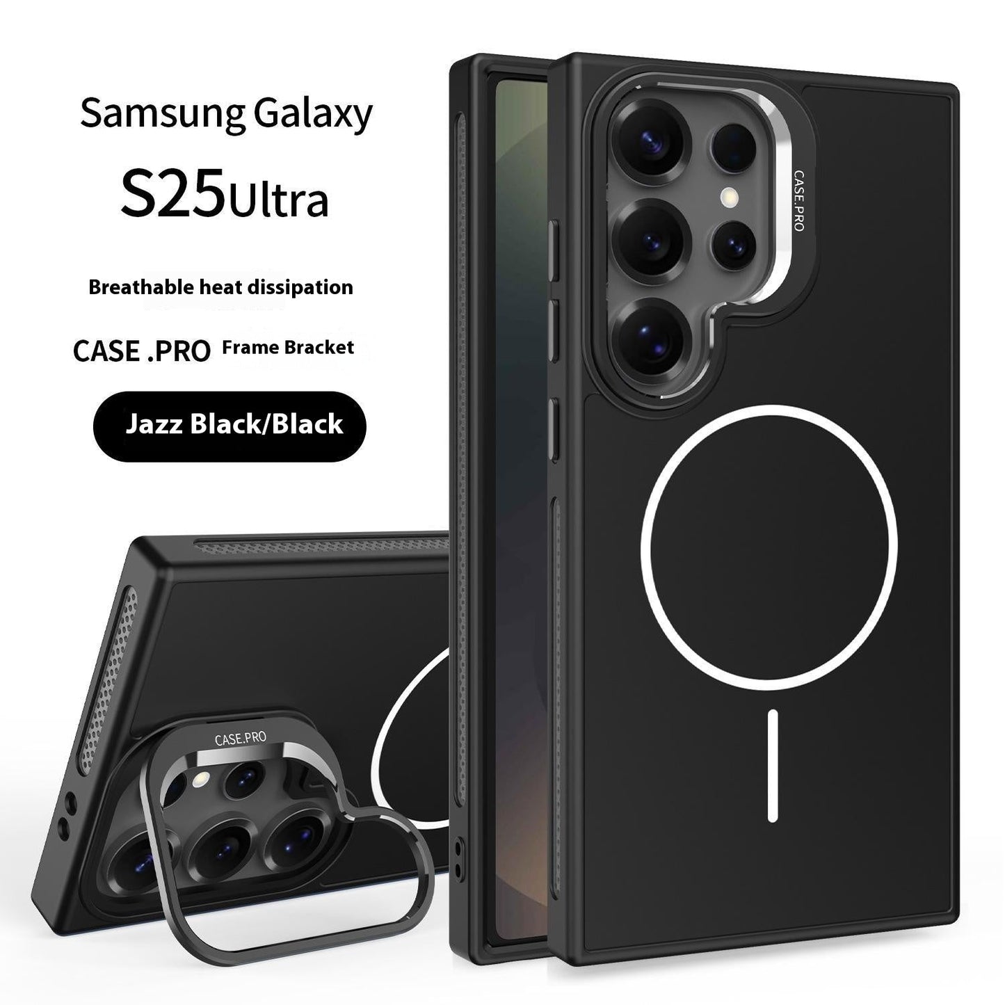 Thin circle magnetic lens holder Samsung mobile phone case