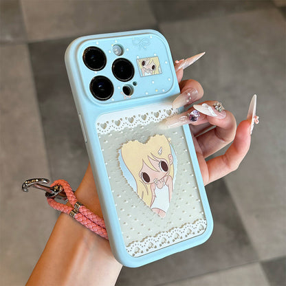 Cute Girl Large Window Apple Phone Case