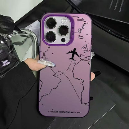 Flight map Apple phone case