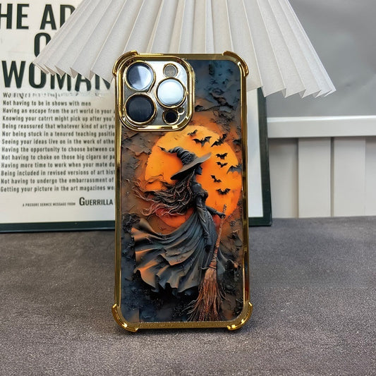 Witch-Themed Electroplated Shockproof iPhone Case