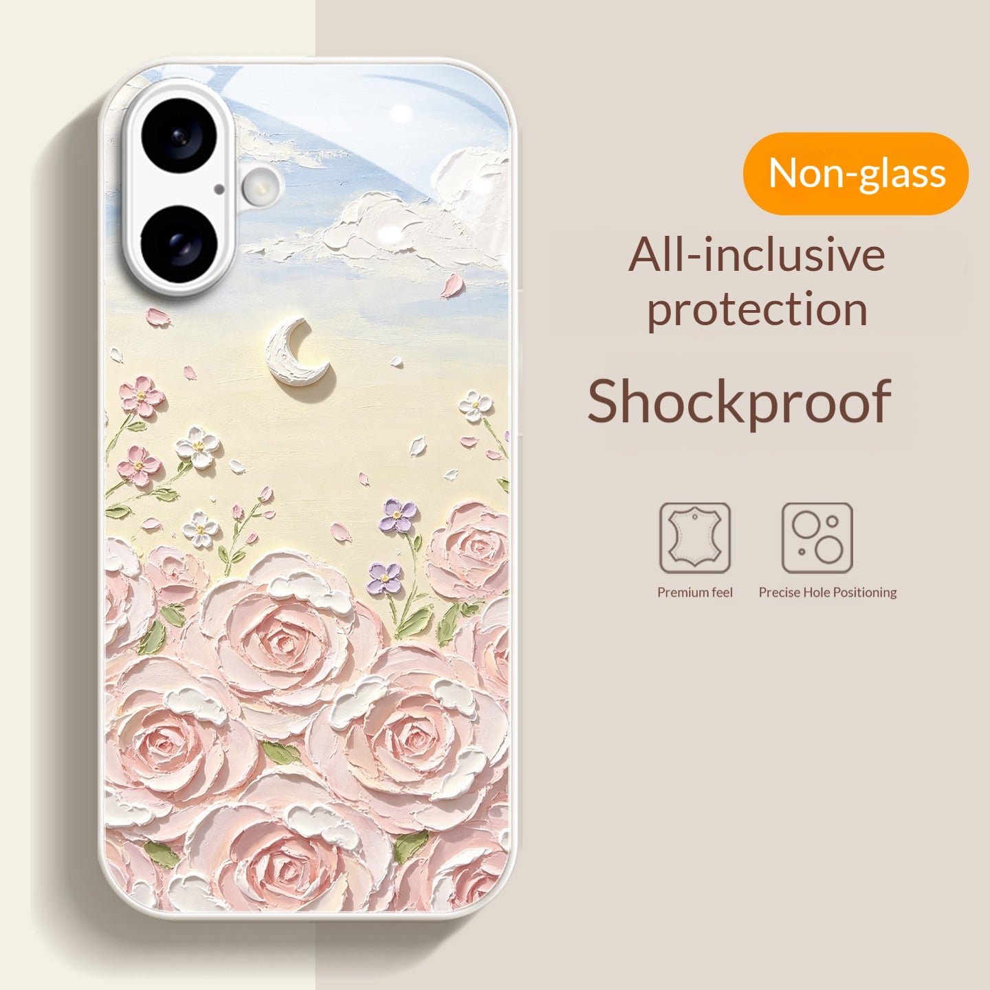 Cloud and Flower Cluster Acrylic Back Panel Apple Phone Case