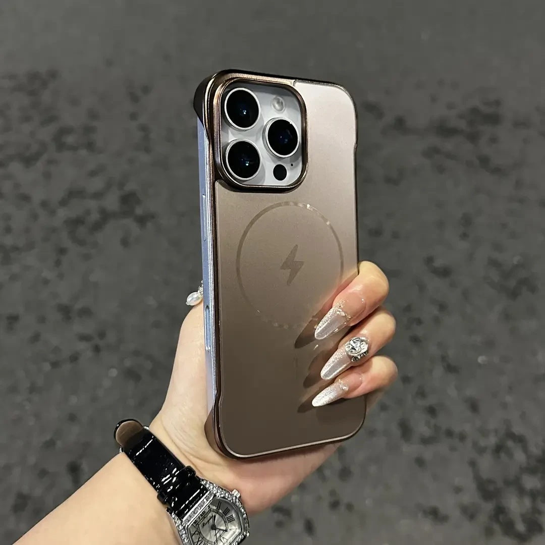 Lightning thin circle magnetic adsorption borderless Apple phone case